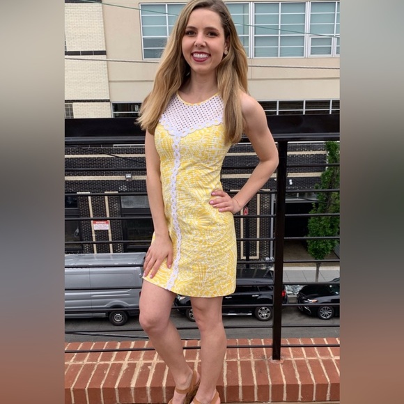 Lilly Pulitzer Yellow and White Shift Dress - Picture 5 of 5